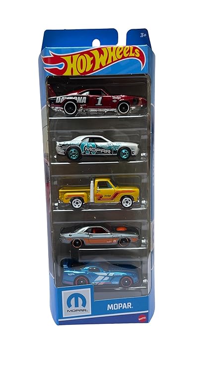 MM TOYS Hot Wheels Car 2024 HTV48 Mopar Pack: Racing Thrills, Authentic Design Multi-Color