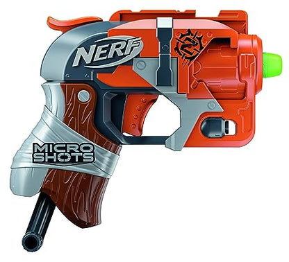 Nerf MicroZombie MicroShots Zombie Strike Hammershot - Collectible Mini Blaster, Single-shot, Includes 2 Elite Darts, Multicolor