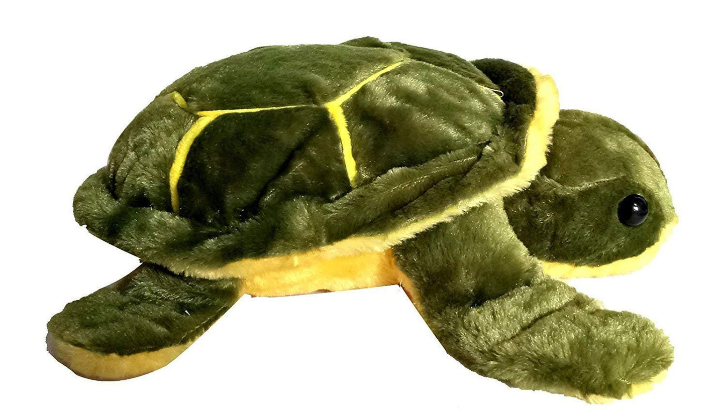 MM Toys Plush 25cm Tortoise: Soft and Cuddly Companion for Kids, Ideal for Home Decor, Sturdy and Colorful, Green
