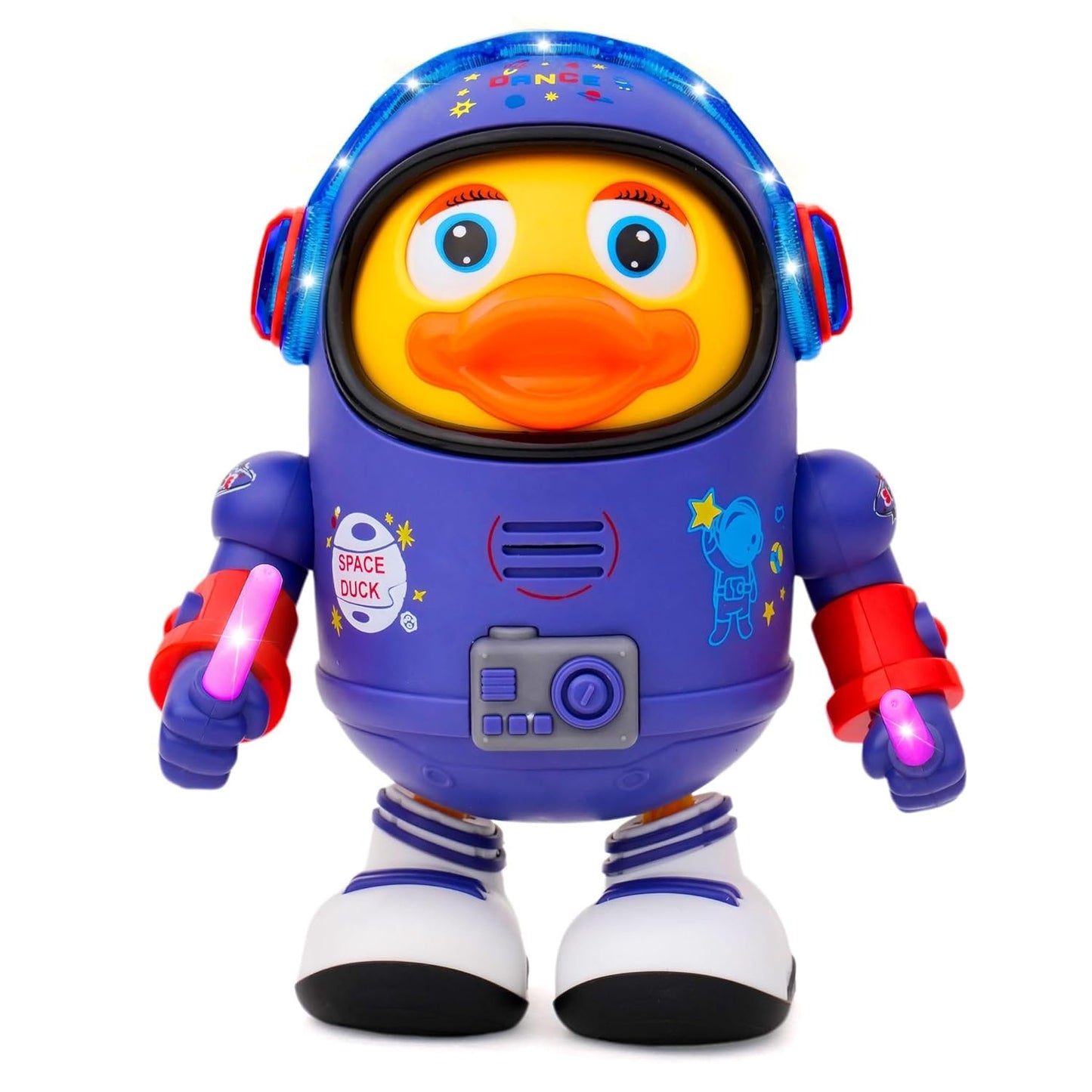 MM TOYS Dancing Space Duck Toy with Lights & Music – Musical LED Dancing Baby Toy for 1–4 Years