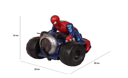 MM TOYS Stunt Spin Spiderman Motorcycle: Mesmerizing Light Effects, In-Built Music, Incredible Stunt & Drift Features - The Ultimate Drift Experience