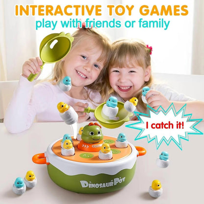 Dinosaur Turntable Electronic Balancing Game for Kids – Rotating Dinosaur Skill Toy with Music, Fine Motor and Hand-Eye Coordination Activity