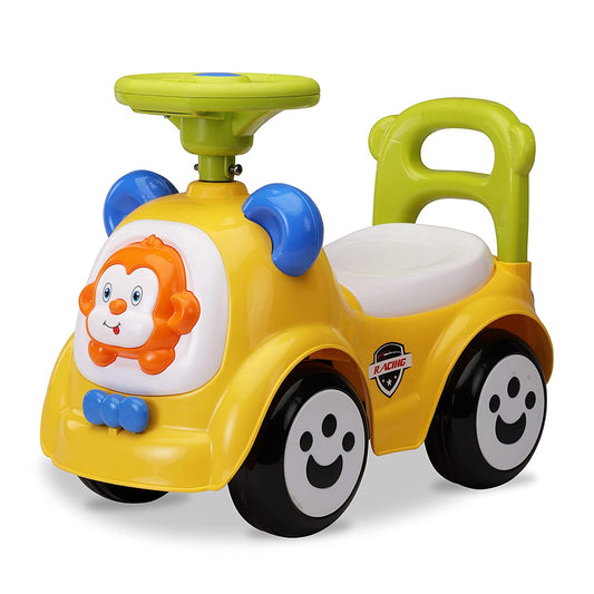 LuvLap Sunny Ride on & Car for Kids with Music & Horn Steering, Push Car for Baby with Backrest, Safety Guard, Under Seat Storage & Big Wheels, Ride on for Kids 1 to 3 Years Upto 25 Kgs (Yellow)