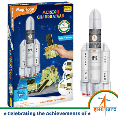 Imagimake Mapology Mission Chandrayaan | ISRO Rocket Model & Satellite | Astronaut Toy | Educational Toys for Kids 5+Years | 3D Puzzles | Gifts for 5 Year Old Boy & Girl
