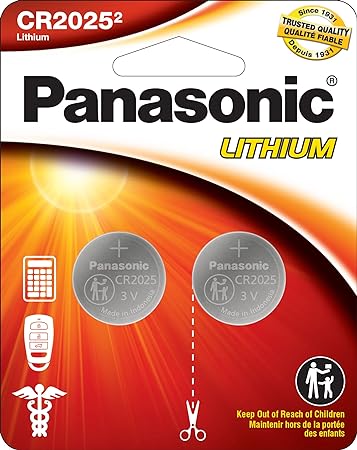 Panasonic CR2025 3V Lithium Coin Cell Battery - High-Energy, Long-Lasting for Remote Controls, Watches, and Medical Devices - Pack Of 1 Pc