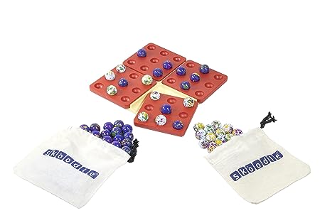 Skoodle Quest Quinto Brain Puzzle and Strategy Board Game with Funky Colored Marbles & Eco-Friendly Storage- 8+ Years