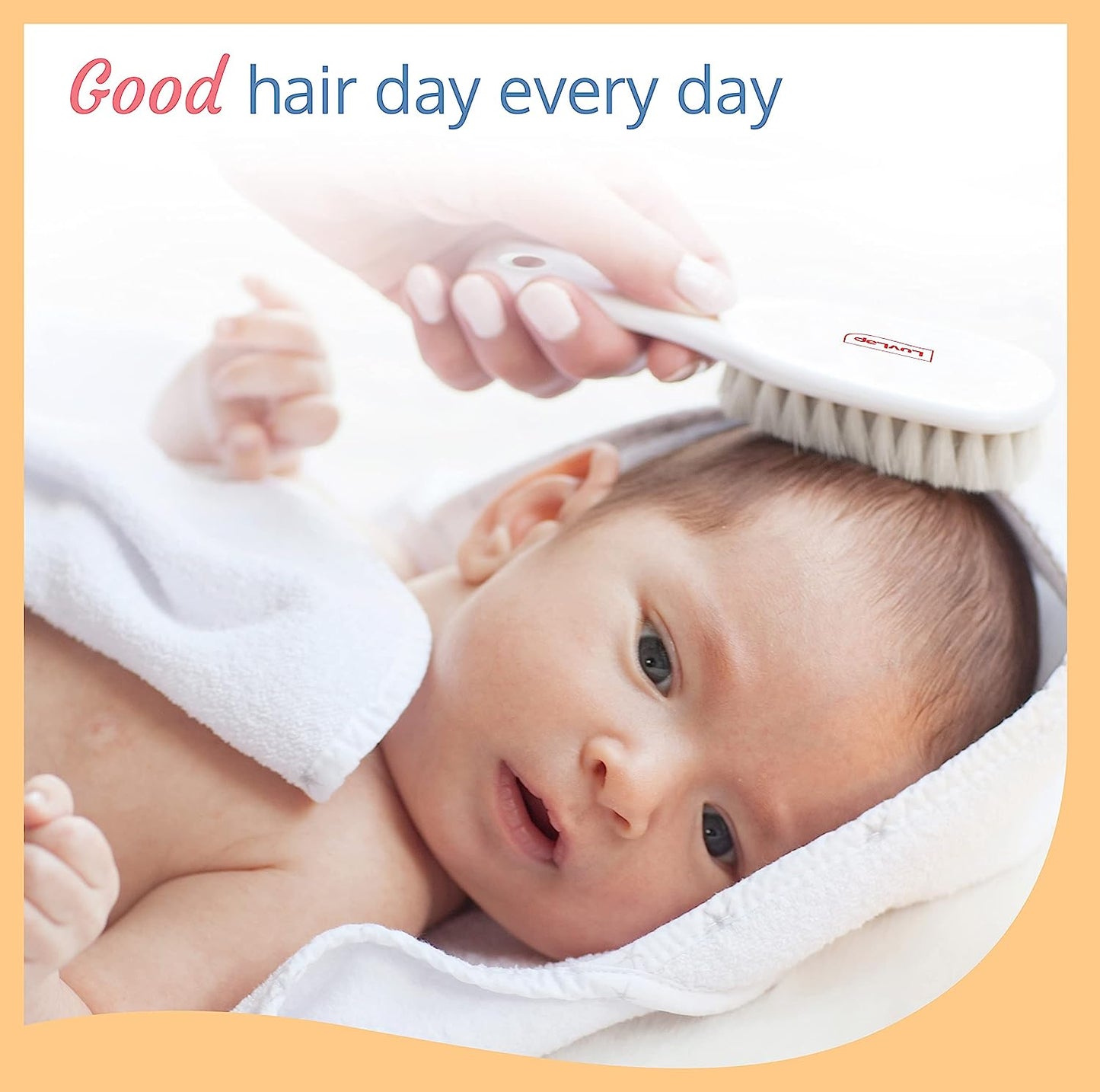 LuvLap Stylish Infant Hair Brush and Comb Kit, Suitable from Birth 0+month baby (White) 18607
