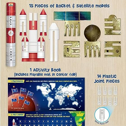Imagimake Mapology Mangalyaan ISRO Rocket & Satellite 3D Puzzle Model, Educational Toy for Kids Aged 5+, Multi-coloured