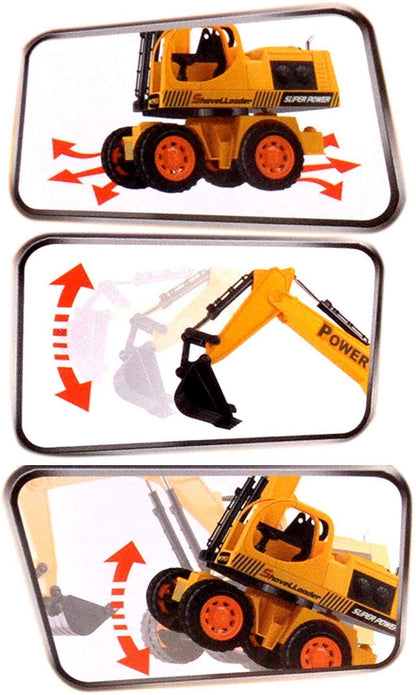 MM Toys Remote Control JCB - Construction Vehicle Toy for Kids 4+ Years, Excavator Control, Battery Operated -yellow color