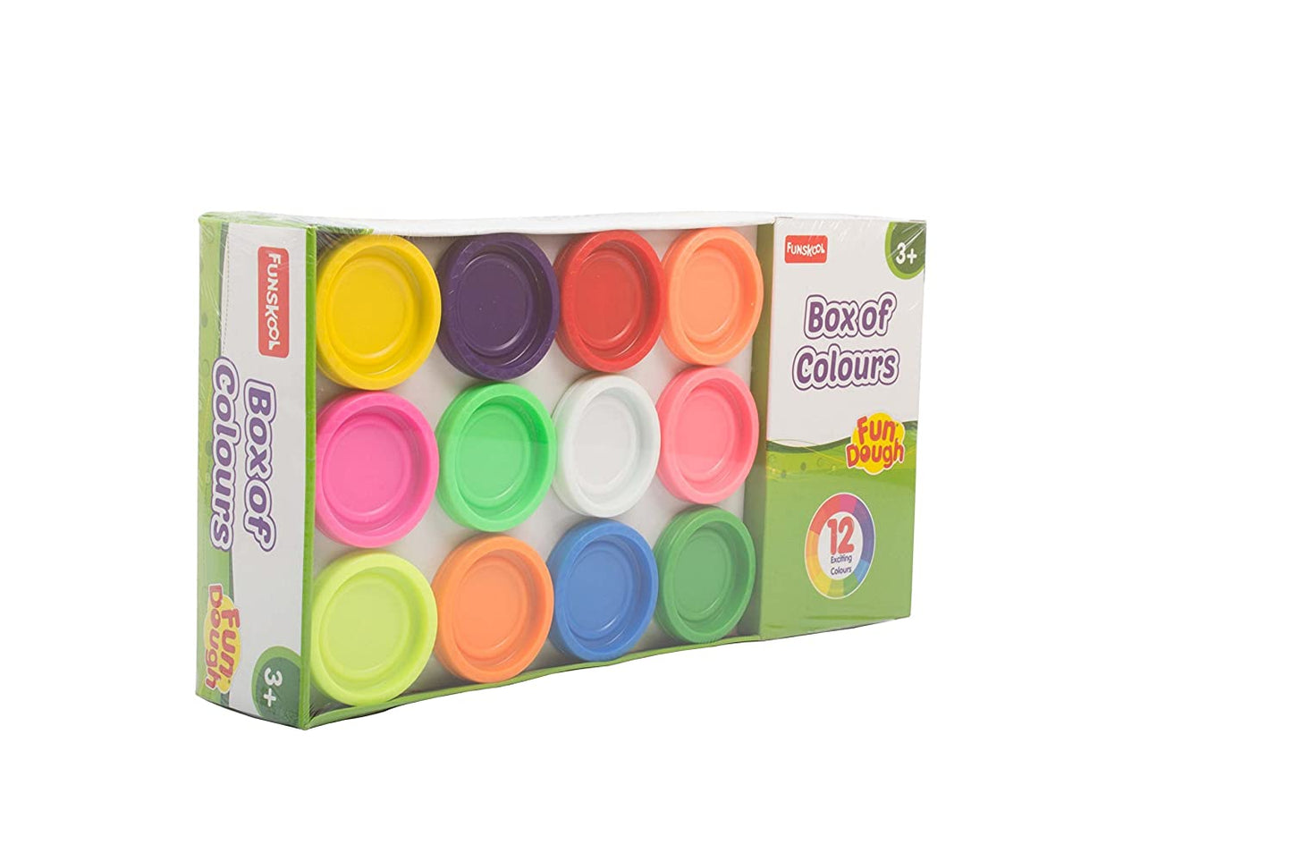 Funskool Fun Dough Box of Colors Set of 12 Diffrent Colors Non Toxic Dough 50GM Each