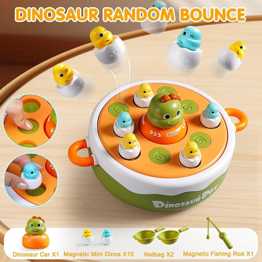 Dinosaur Turntable Electronic Balancing Game for Kids – Rotating Dinosaur Skill Toy with Music, Fine Motor and Hand-Eye Coordination Activity