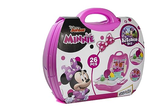 Skoodle - 'MinnieChef', Disney Junior Minnie-Themed Kitchen Cooking Set, Portable Suitcase with Accessories for Kids (26 Pieces