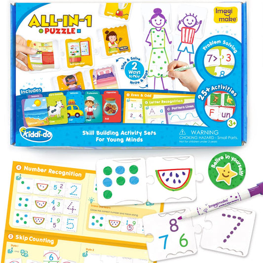 Imagimake -All-in-1 Puzzle - Learn 25+ Activities Solving Puzzle Learning & Educational Toys for 3 Years & Above Kids