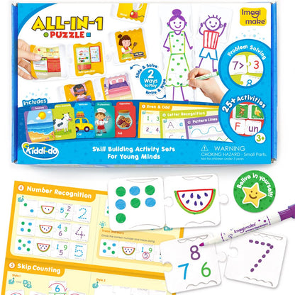 Imagimake -All-in-1 Puzzle - Learn 25+ Activities Solving Puzzle Learning & Educational Toys for 3 Years & Above Kids