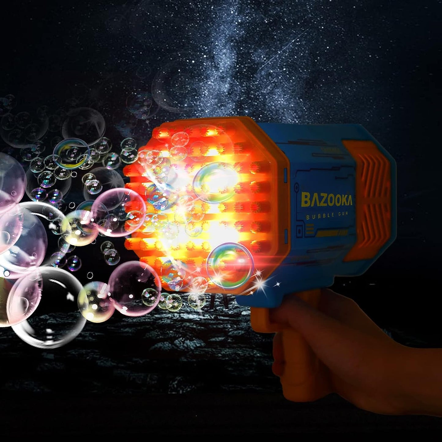 MM TOYS BubbleBlast Gun Machine Automatic - 69 Hole Bubble Blaster, Long Battery Life, Sturdy Plastic