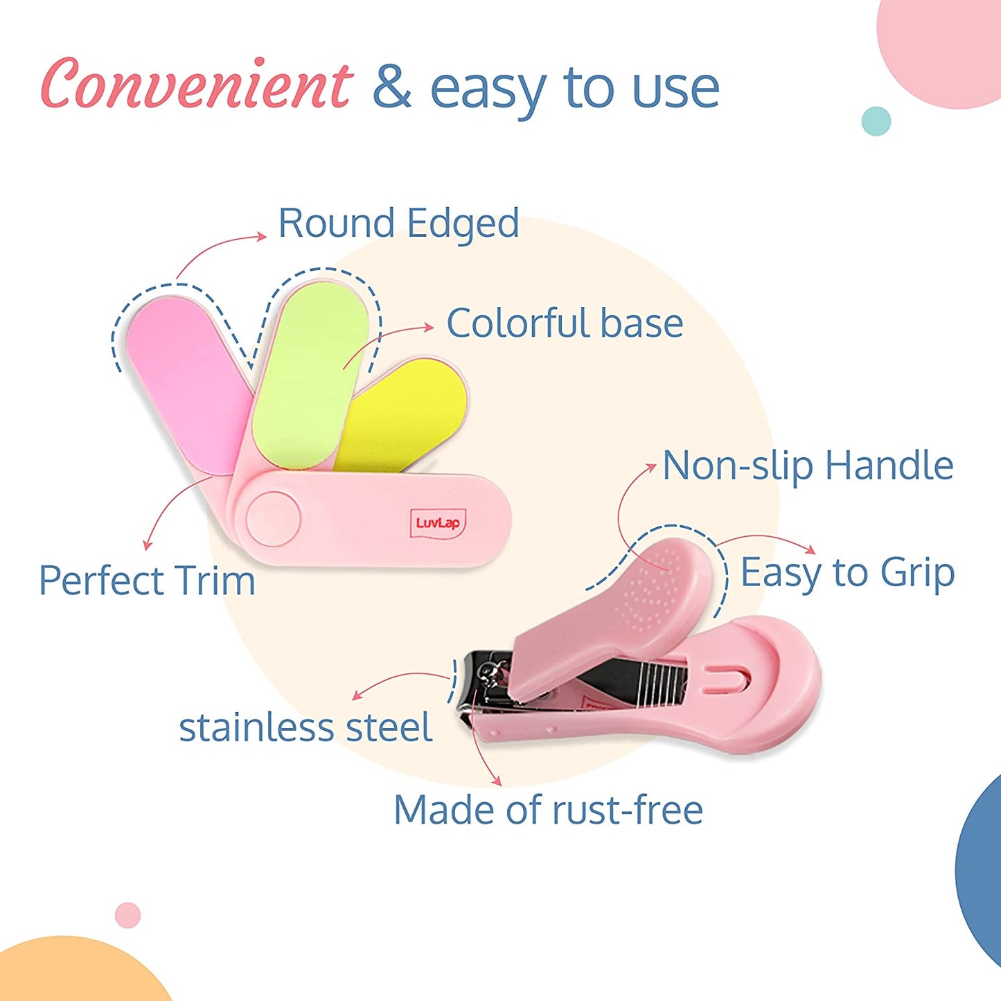 LuvLap Baby Grooming Manicure Set (4pcs)  | Perfect for Infants (0 Months and Above)