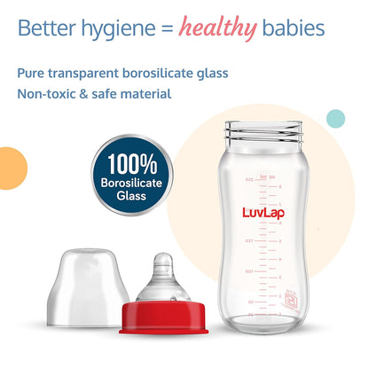 Natura Flo Luvlap Milk Feeding Bottle Luvlap Natura Flo 250ml Anti