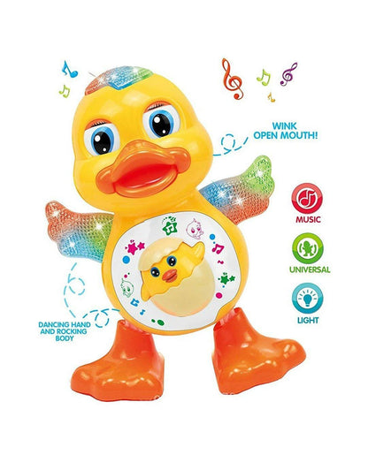 MM TOYS Dancing Duck Toy: Musical Play, Flashing Lights & Real Dancing Action, Ideal Fun for Toddlers - Multicolor