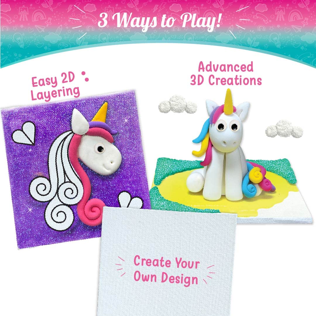 Imagimake DIY Clay Murals - Unicorn Character - Create 5 Canvases, Paint & Mould (Age 5+)