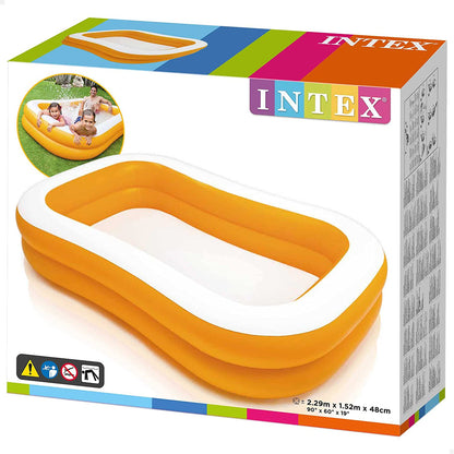 Intex 57181 Mandarine Swim Centre Pool | White & Orange | Suitable for Ages 3+ | 90x60x19 inches