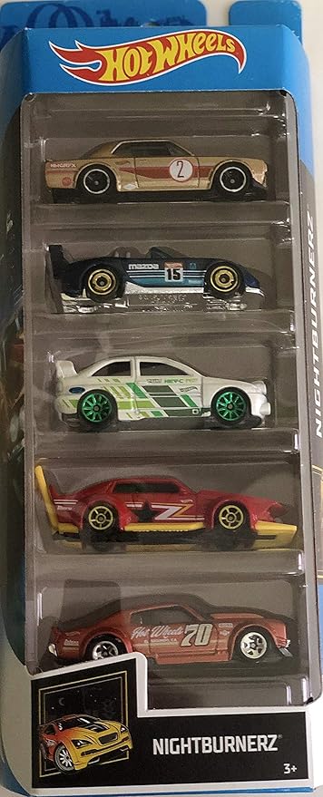 Hot Wheels HTV43 Night Burnerz 2024 - 5 Cars Pack: Speed, Style, and Collectible Fun