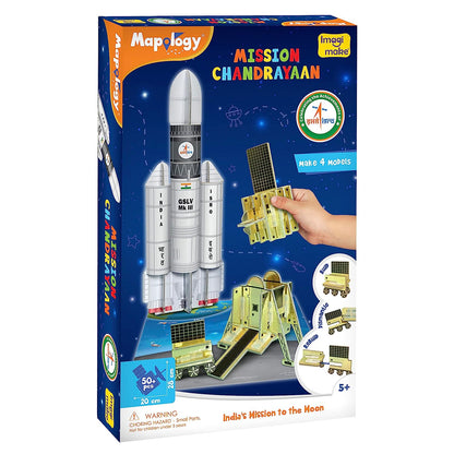 Imagimake Mapology Mission Chandrayaan | ISRO Rocket Model & Satellite | Astronaut Toy | Educational Toys for Kids 5+Years | 3D Puzzles | Gifts for 5 Year Old Boy & Girl
