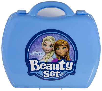 Skoodle Disney Frozen-Themed Beauty Set, Makeup Accessories for Kids, Blue Plastic Case, Age 3+ (22 Pieces)