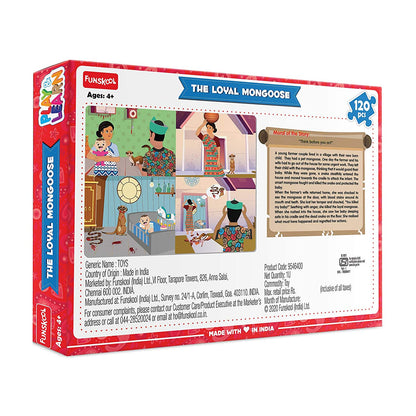 Let’s Play the Loyal Mongoose Traditional Indian Story 4 in 1 Puzzle Set Funskool Educational Gift For 5+ Years Kids