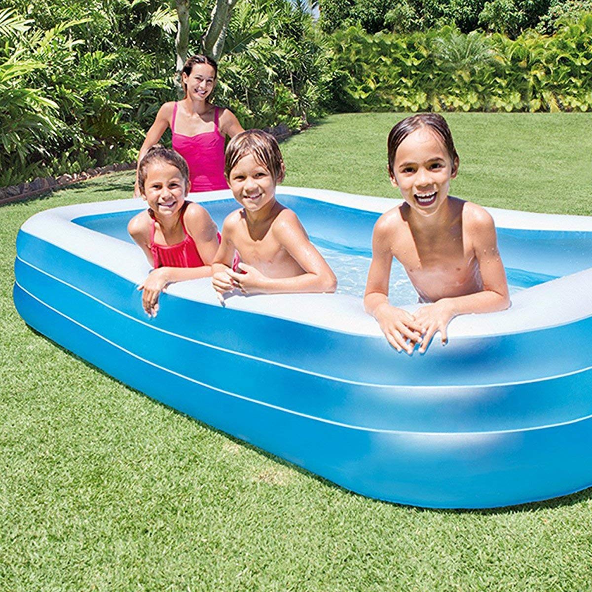 Intex 58484 Swim Center Family Inflatable Pool (Blue) - 269-Gallon Water Capacity | Suitable for Kids and Adults | 120"x72"x22