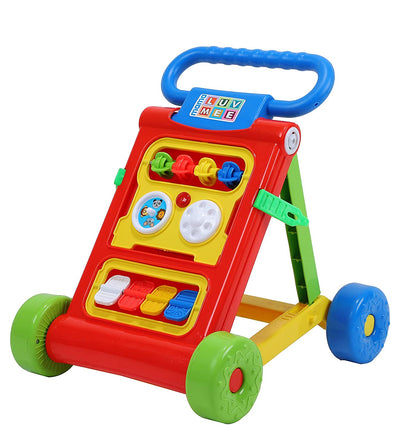 MM Toys Baby Activity Walker Trainer with Music | Anti-Slip Tyres | For 6+ Months Infants - Color May Vary
