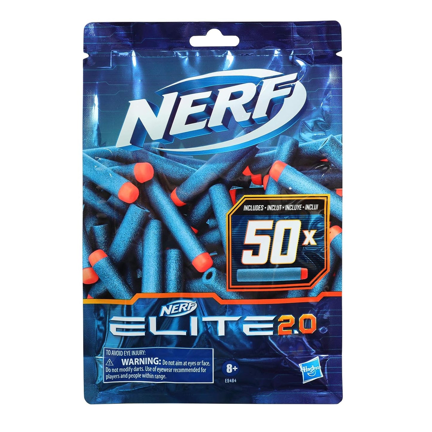 Nerf - Elite 2.0 50-Dart Refill Pack, Official Elite Foam Darts, Universal Compatibility with Nerf Blasters, Perfect for Enhancing Gameplay, Deep Blue