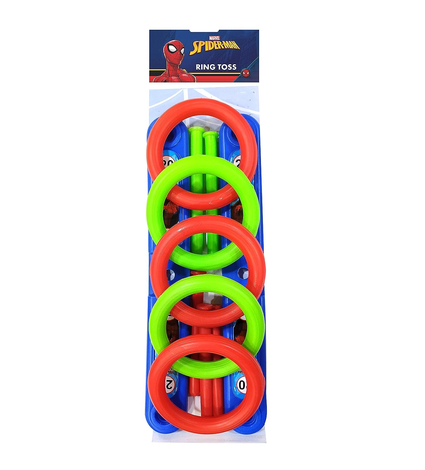 IToys -Disney Spiderman Plastic Ringtoss Set, Indoor/Outdoor Sports Game for Kids Ages 3-8 - Multicolor