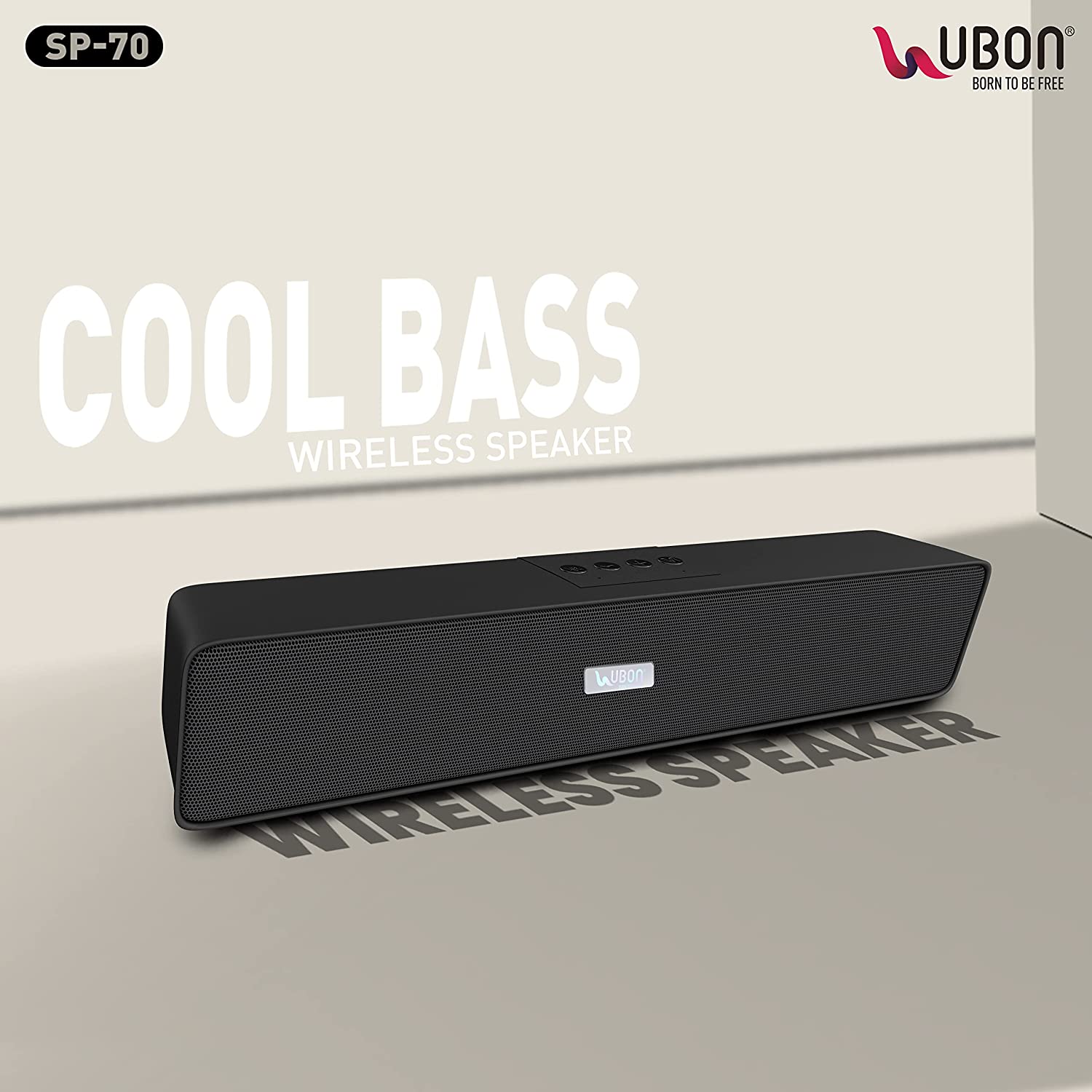 UBON Cool Bass SP-70 10W Bluetooth Wireless Speaker with 2400mAh Battery, TF Card, and USB Support Crystal Clear Audio and Ultra-Bass Sound