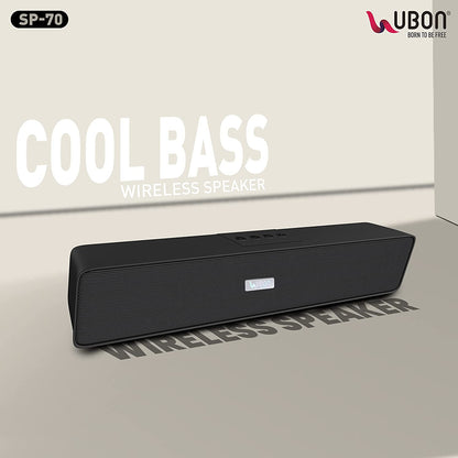 UBON Cool Bass SP-70 | 10W Bluetooth Wireless Speaker with 2400mAh Battery, TF Card, and USB Support | Crystal Clear Audio and Ultra-Bass Sound
