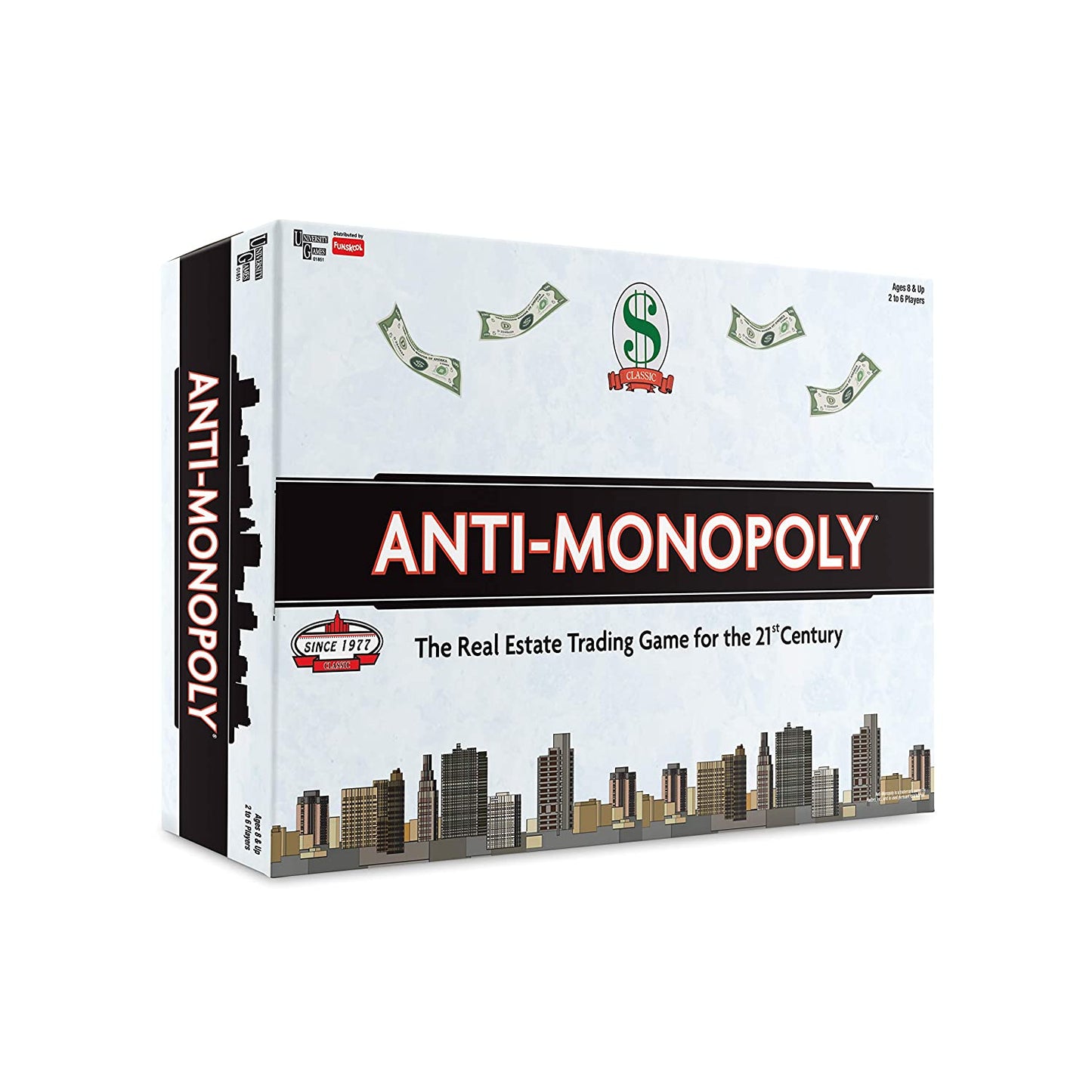 Funskool Games - Anti Monopoly, The Classic Real Estate Trading Game, Kids, Adults & Family, 2-6 Players, 8 & Above