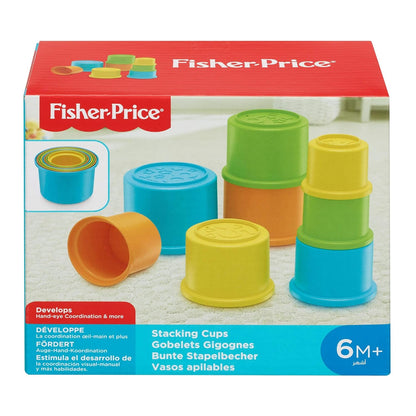 Fisher-Price Multicolored Plastic Cup Set for Stacking - 8 Piece Collection for 6 month +