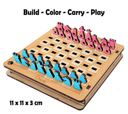 Funvention Chess Board by - Pocket Travel Game, Fun Learning Educational Board Game, Perfect Birthday Return Gifts for Kids 4+ Years