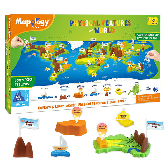 Mapology - Physical Features of World - Educational Toy and Learning Aid - Puzzles for Kids for Age 5 Years