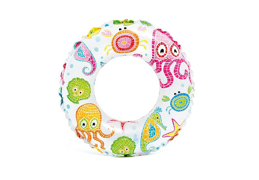 Intex Swim Ring 59241-2 – Lively Print, Air Inflatable, 24 Inch PVC Tube, For Kids, Color As Per Stock