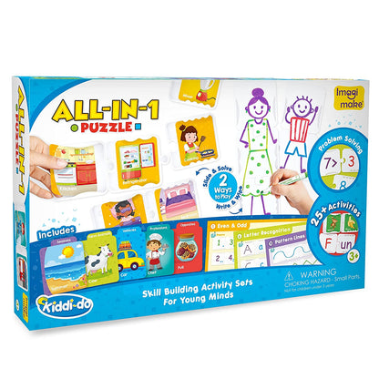 Imagimake -All-in-1 Puzzle - Learn 25+ Activities Solving Puzzle Learning & Educational Toys for 3 Years & Above Kids