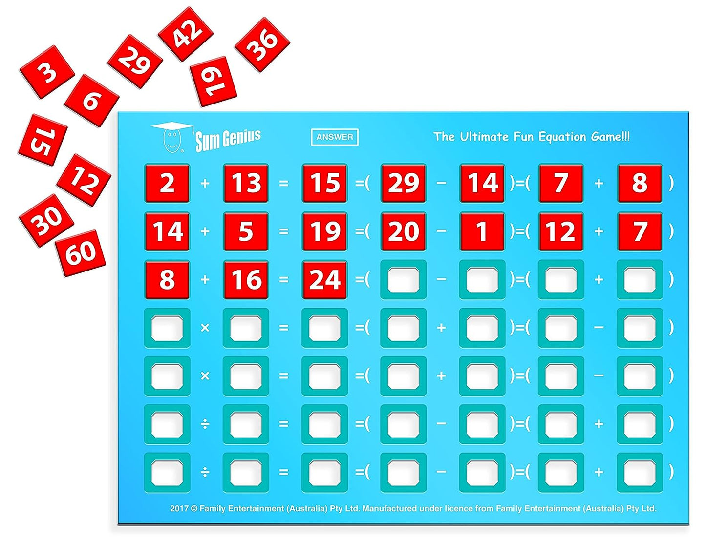 Funskool NumberWhiz  Sum Genius, Maths Fun Equation Game, Educational for 7+ Kids, Family Game, Multicolor