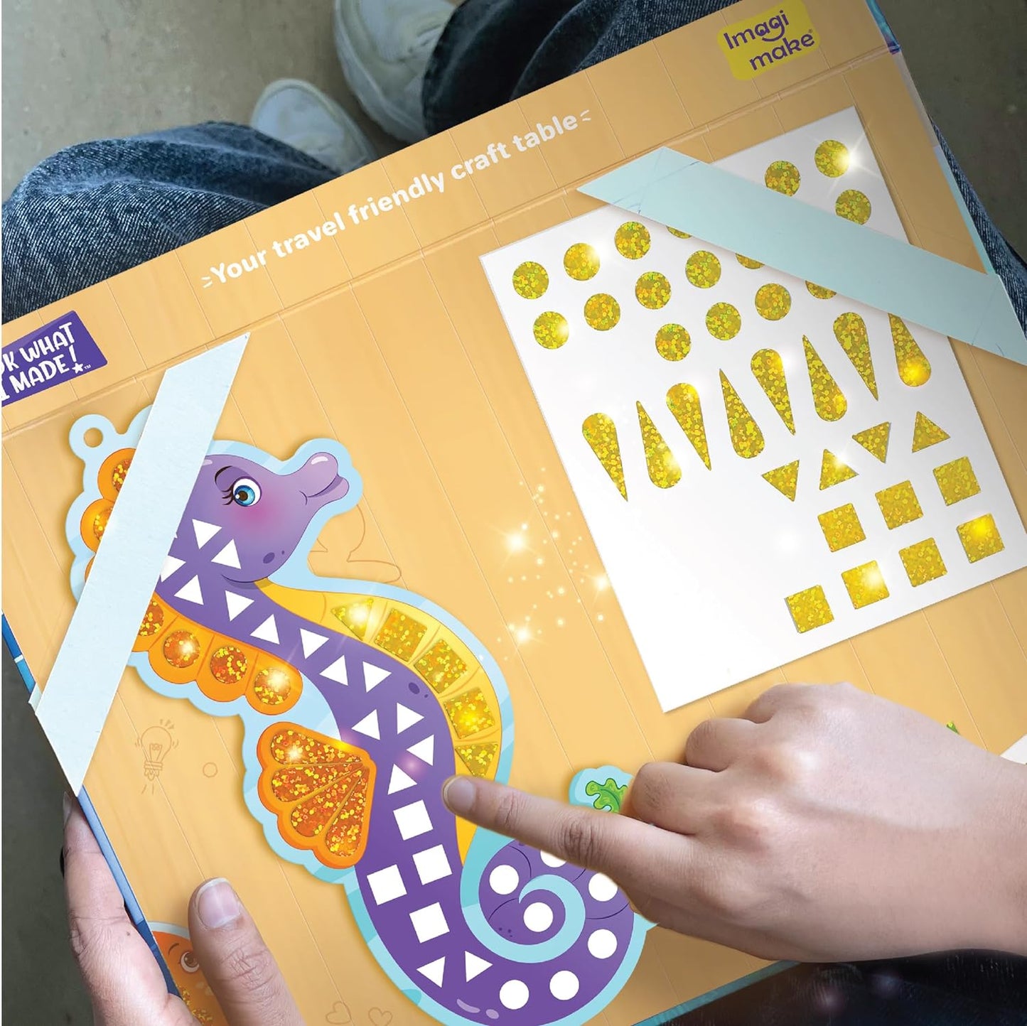 Imagimake Mirror Mosaic Ocean | Mess Free DIY Mosaic Craft kit ,950+ Foil Sticker | Birthday Gift for Girls Ages 4 5 6 7 Year Old
