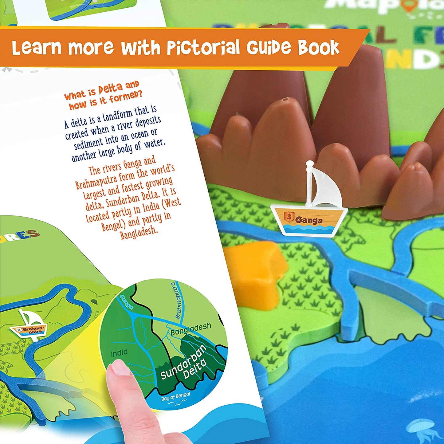 Imagimake Mapology - Physical Features of India Learn 50+ Geographical Features Like Mountains, Rivers, Plateaus Educational Toy and Learning Aid Puzzles for Age 5 Years+