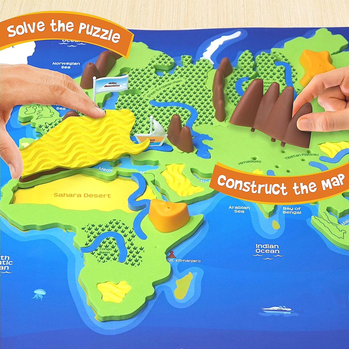 Mapology - Physical Features of World - Educational Toy and Learning Aid - Puzzles for Kids for Age 5 Years