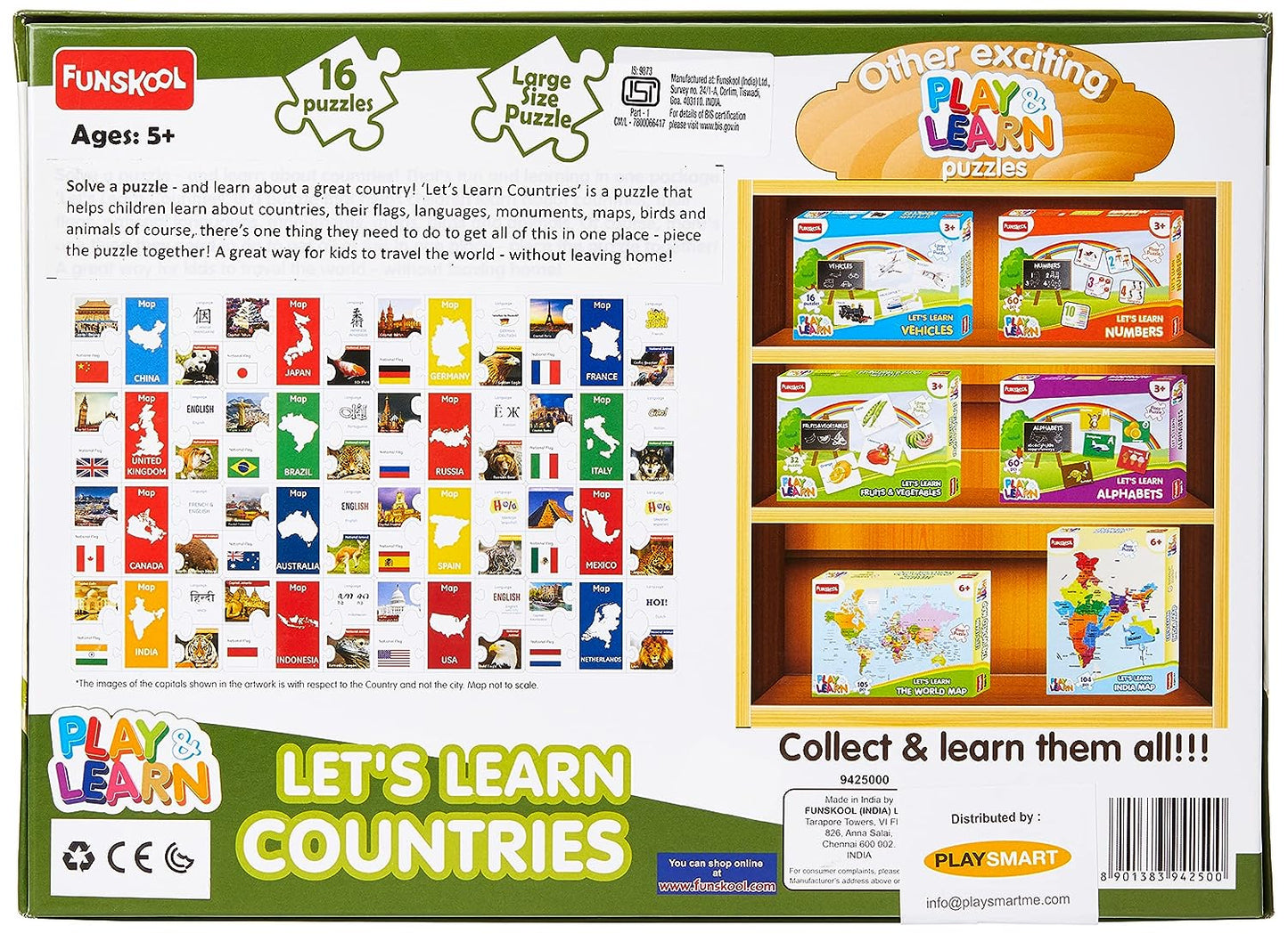 Funskool - Lets Learn Countries, 5+ Years Kids Educational & Learning Puzzle Game, Multicolor