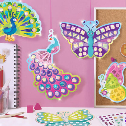 Imagimake Mirror Mosaic Butterfly & Peacock | DIY Mosaic Craft kit | 450+ Foil Sticker | Birthday Gift for Girls Ages 3 4 5 to 8 Year Old