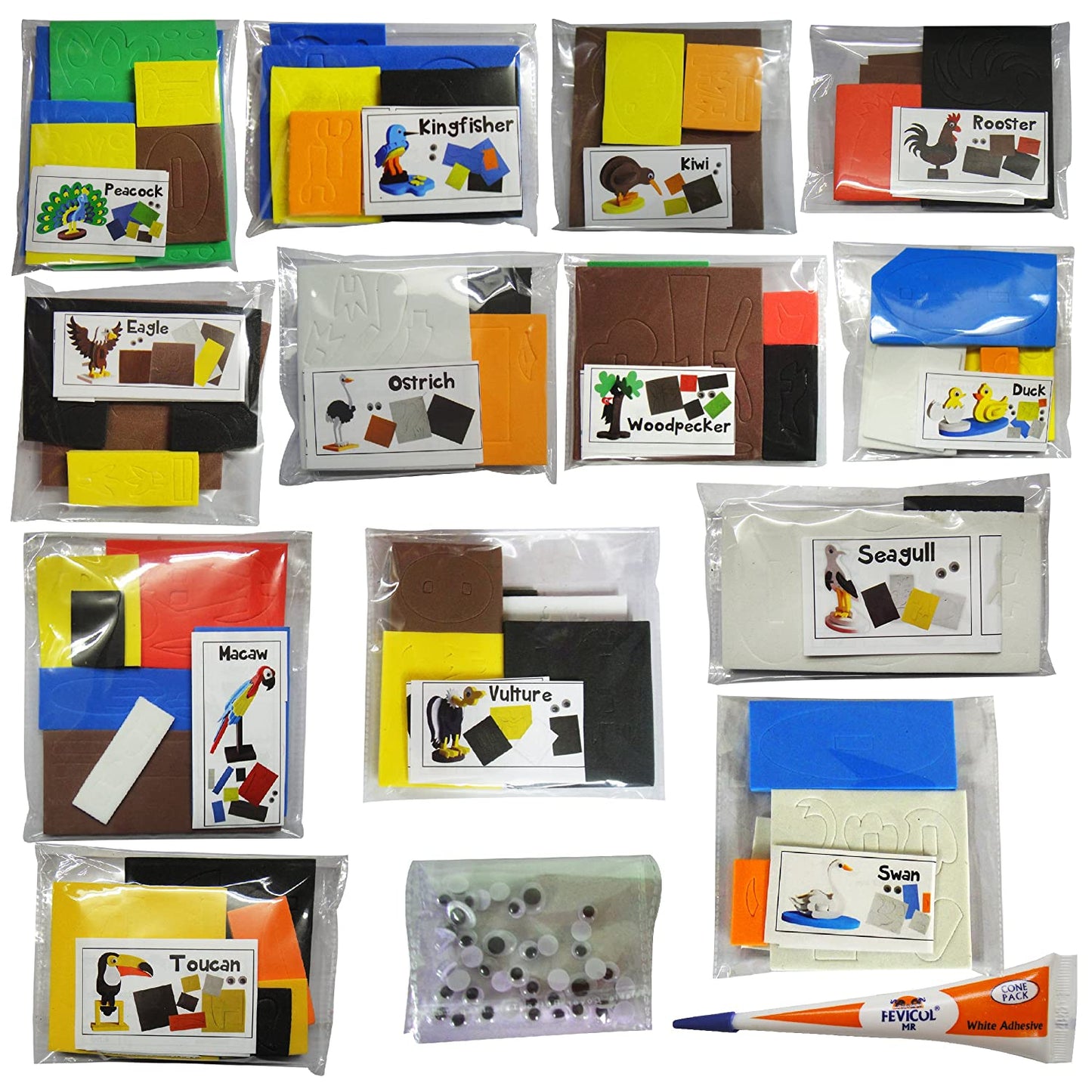 Imagimake Birds Educational Toy 13 3D Models, EVA Foam Mat, Ages 5-12, Construction Set (Multicolor)