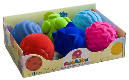 Rubbabu Soft Natural Rubber Ball, Pack of 1, Varied Design, 6 Inches, Squishy & Safe, Ideal for Sensory Play, For Babies 3+ Months - Non-Toxic