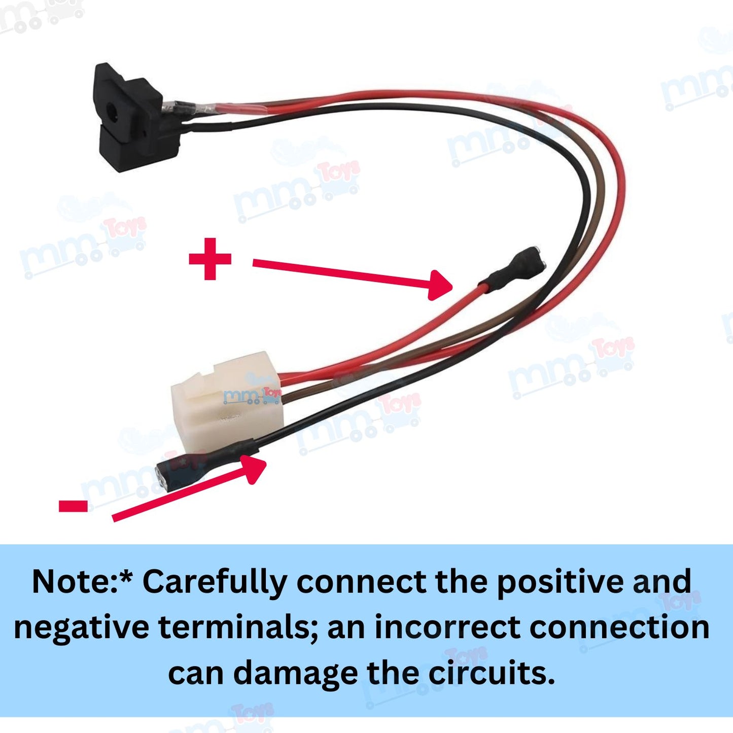 MM Toys Charging Socket Wiring Complete Set with Power Connector and Thimbles for Kids Electric Ride-On Car or Bike Accessories Compatible with 6V and 12V- Model (MM52)