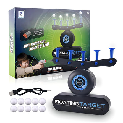 MM TOYS Aim Launch Floating Target Gun Hover Blast: Long Range 10-12m, Safety Soft Head Bullets, Fun for 6+ Ages